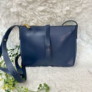 J. Crew Factory Navy Blue Leather Crossbody Bag